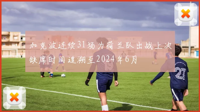 加克波连续31场为荷兰队出战上次缺席时间追溯至2024年6月
